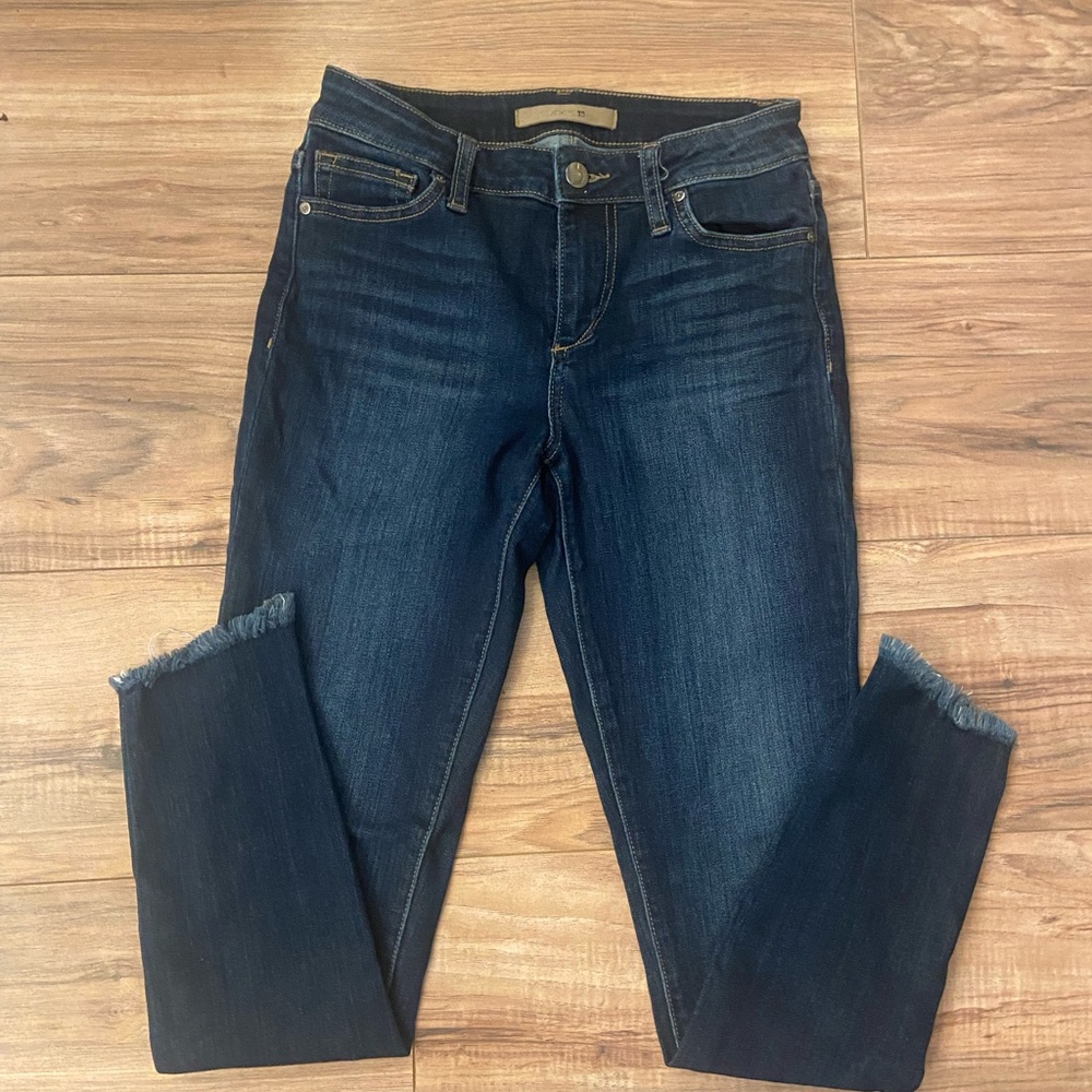 Joe's dark wash Jean Skinny Ankle Josephine Angled Raw Hem size 25